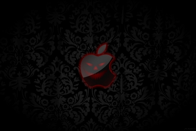 HD Apple Halloween Jacko wallpaper. High def wallpaper of Apple logo on medieval background.